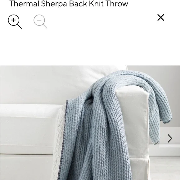 Pottery Barn Thermal Sherpa Back Knit Throw - Picture 1 of 4